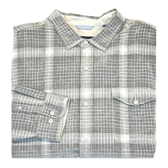 Tommy Bahama 3XB Tilth Grey Paniolo Plaid Corduroy Shirt Western Sport Stripe - Picture 3 of 7
